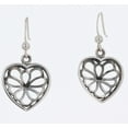 thumbnail image 4 of Jewelry Trends Sterling Silver Open Flower Heart Dangle Earrings, 4 of 8