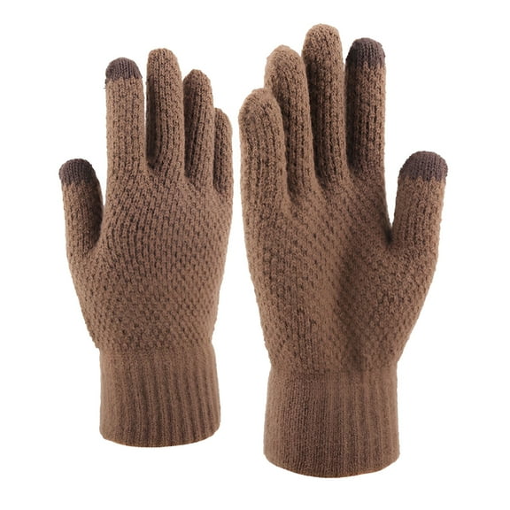 TELOLY Winter Running Gloves,Mens Winter Gloves,Men Cold Weather Gloves Warm Fleece Lined Men Gloves Fashion Coffee