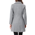 thumbnail image 3 of Elegant Winter Coats for Women's Casual Button Outwear Pea Overcoat XL Grey, 3 of 6