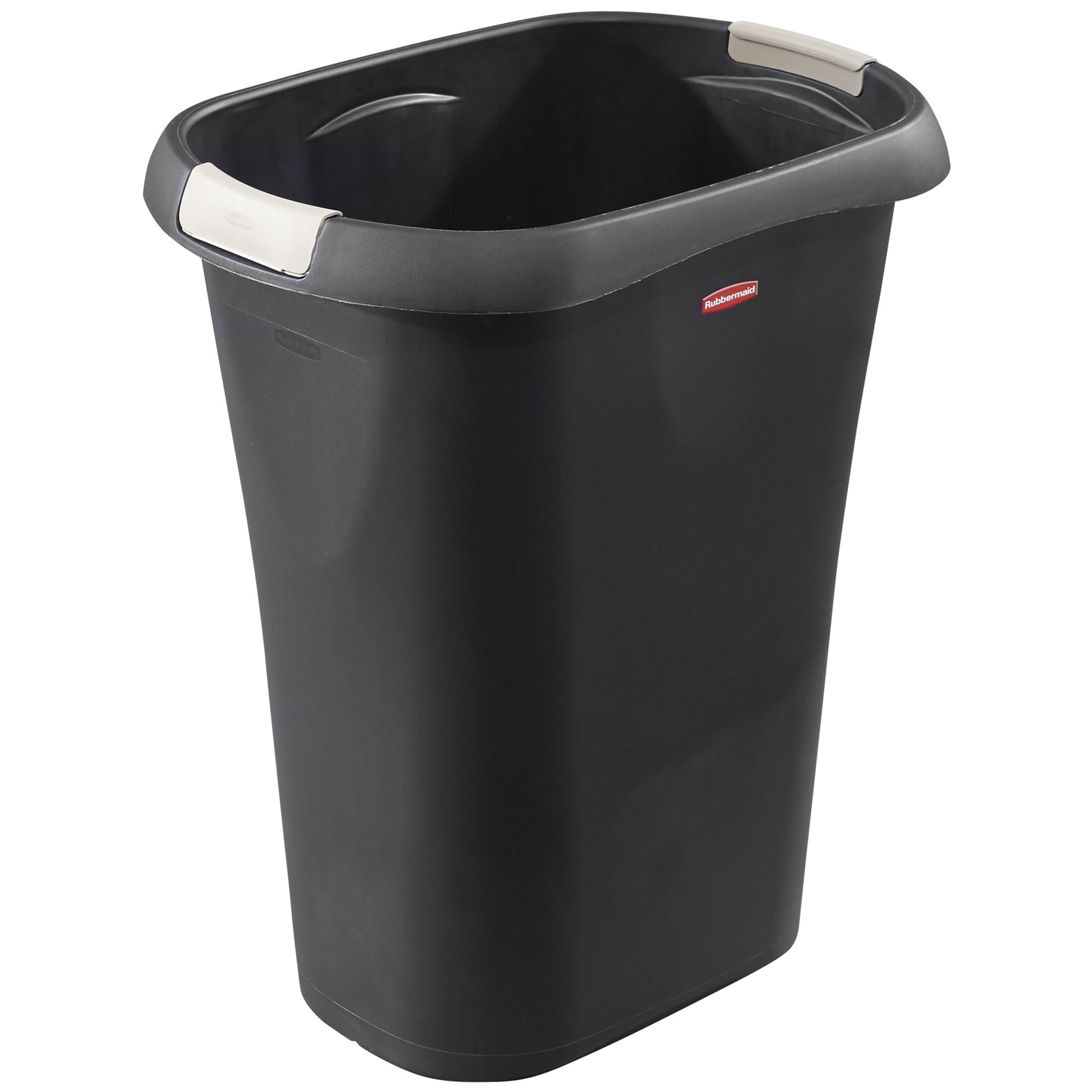 PLASTIC TRASH CAN Rubbermaid Garbage Recycle Waste Bin 7 Gal Black Home Office 