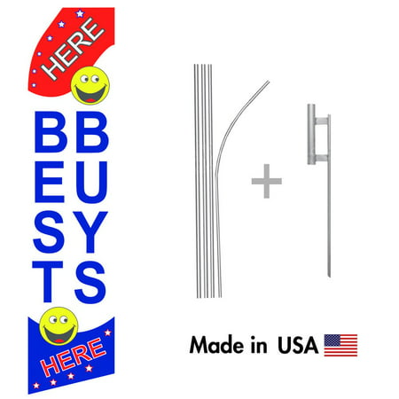 Best Buys Here Econo Flag | 16ft Aluminum Advertising Swooper Flag Kit with (Best Outdoor Rink Kits)
