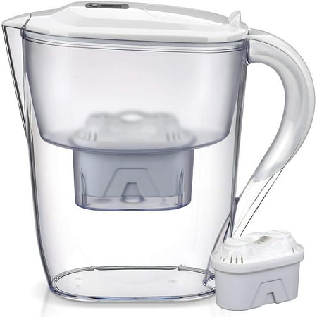 Hommoo 10 Cup Water Filter Pitcher, Purifier with Electronic Filter Indicator, 1 Standard Filter, BPA (Water Purifier Pitchers The Best One)