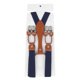 thumbnail image 1 of Bretelles pour homme, double couche, élastiques, réglables, confortables et résistantes, bleu marine, 1 of 4