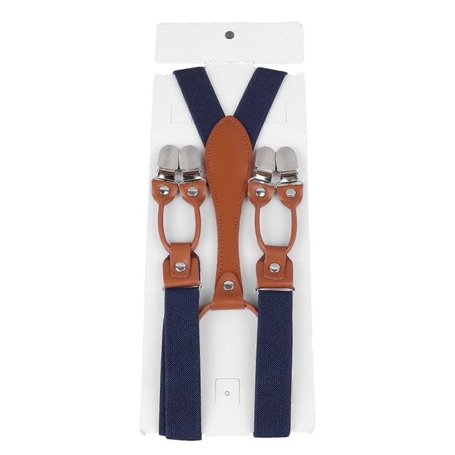 Bretelles pour homme, double couche, élastiques, réglables, confortables et résistantes, bleu marine