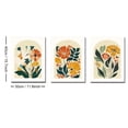 thumbnail image 4 of Set of 3 Unframed Vintage Boho Floral Terracotta Wall Art Poster Canvas Print Abstract Botanical Flower Market Retro Painting for Apartment,Living Room,Bedroom,Modern Home Decoration, 4 of 4