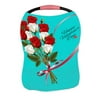 PKQWTM Happy Valentine'S Day Beautiful With Roses And Red Ribbon Nursing Cover Baby Breastfeeding Infant Feeding Cover Baby Car Seat Cover