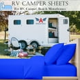 thumbnail image 2 of RV Short Queen 60" X 75" Sheet Set 400 Thread-Count 100% Egyptian Cotton 6-Inch Deep Pockets - Made for RV - Royal Blue Color, 2 of 7