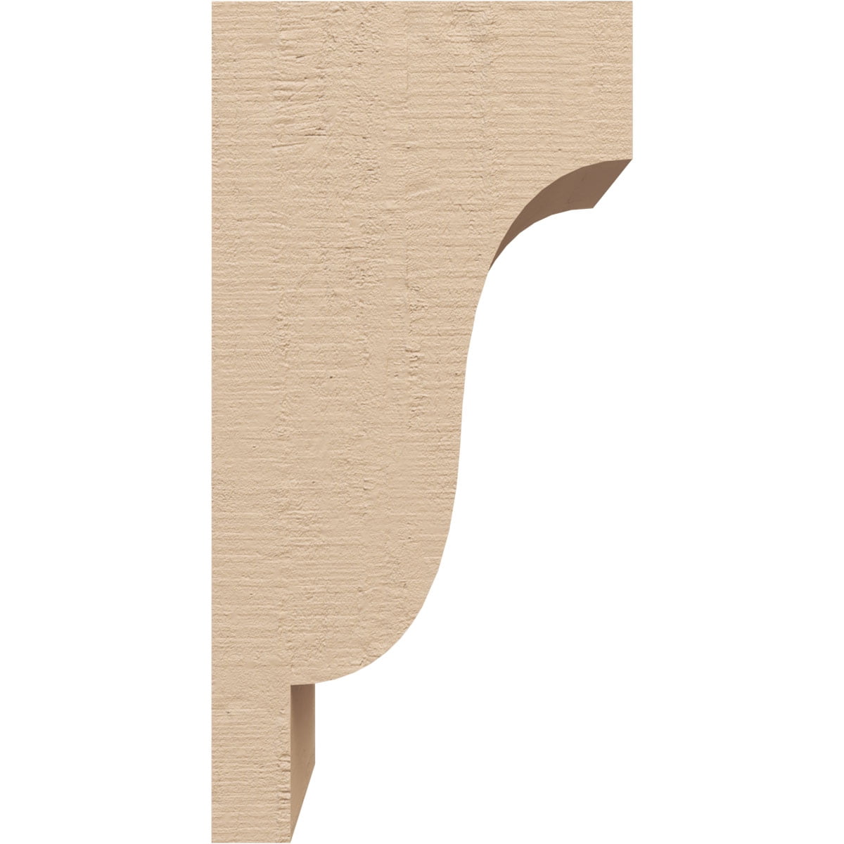 5"W x 5"D x 10"H Wide Newport Rough Cedar Woodgrain TimberThane Corbel, Primed Tan