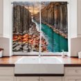thumbnail image 2 of Ambesonne Landscape Kitchen Curtains, Basalt Canyon Scenery, 55"x30", Petrol Blue Teal and Rust, 2 of 3