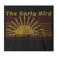 thumbnail image 2 of 9 Crowns Tees The Early Bird Can Have The Worm Funny Lazy T-Shirt (Mens Black, Large), 2 of 4