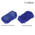 thumbnail image 3 of Uxcell Microfiber Chenille Dry Duster Gloves Washing Cleaning Sponge Mitten, Blue, 3 of 5