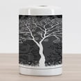 thumbnail image 2 of Grey Ceramic Toothbrush Holder, Tree Illustration with Growing Branches Merry Seasonal Grass Bushes Nature, Decorative Versatile Countertop for Bathroom, 4.5" X 2.7", Grey White, by Ambesonne, 2 of 4