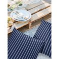 thumbnail image 2 of Outdoor Waterproof Throw Pillow Covers Set of 2 Navy Blue Stripe Decorative Pillowcases Square Outdoor Pillows Cushion Case 16x16 Inch Vertical Striped Patio Pillows for Couch Sofa Bed Garden, 2 of 7
