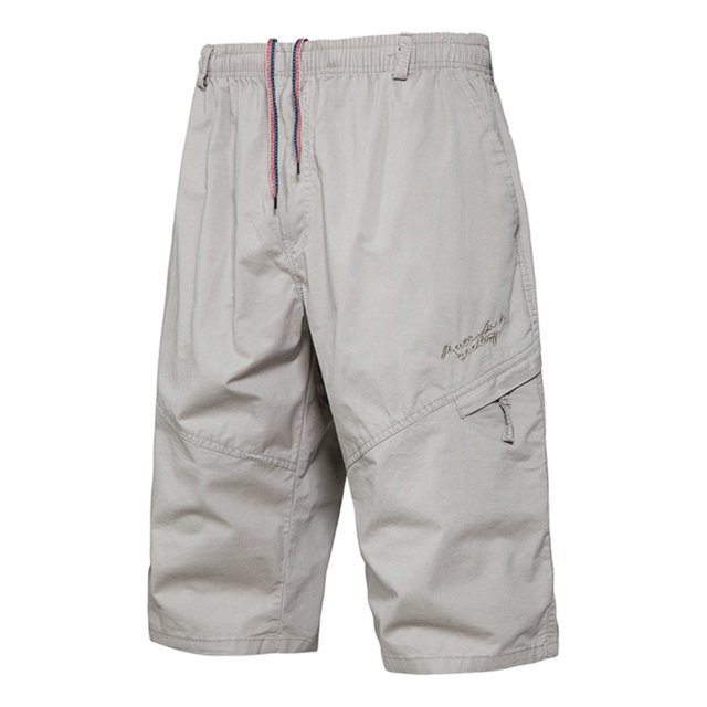 WILLBEST Pantalones Cargo Cortos de Verano para Hombre, con Botones, Bolsillos de Color Liso, Talla Grande, Lavado Medio