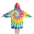 thumbnail image 2 of Rainbow Tie Dye Mandala Pattern Blanket Hoodies for Kids 6-13YR Oversize Wearable Blanket Hoodies for Boys Girls Teens, 2 of 7