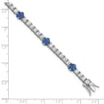 thumbnail image 4 of Finest Gold Sterling Silver Rhodium-Plated Cr Blue Spinel & CZ Flower 7 in. Bracelet, 4 of 4