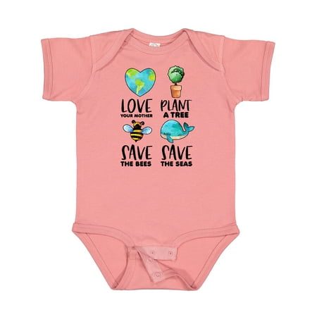 

Inktastic Earth Day Plant a Tree Save the Bees Save the Seas Love Your Mother Earth Boys or Girls Baby Bodysuit