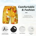 thumbnail image 2 of Kdxio Autumn Maple Leaves Print Men's Swim Trunks with Compression Liner 7 Inch Inseam Quick Dry Swim Shorts, 2 of 5