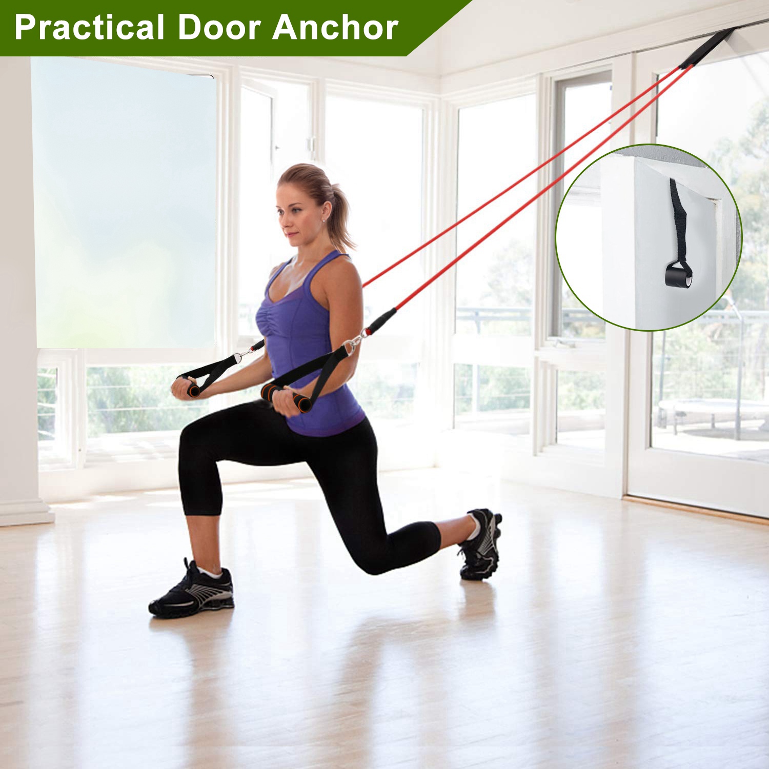 iMountek 11Pcs Resistance Bands Set Fitness Workout Tubes Exercise Tube Bands Up to 100lbs w/ Door Anchor Handles Ankle Straps for Physical Training Yoga Pilates