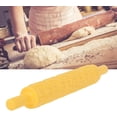 thumbnail image 4 of Rodillo para fondant, rodillo de plástico en relieve, mango antiadherente para galletas, pasteles, decoración de pasteles, 14,4 x 2 pulgadas (amarillo), 4 of 5