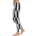 thumbnail image 5 of Black and White Optical Illusion Leggings Size: L for Women | FIERCEPULSE, 5 of 8