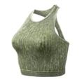 thumbnail image 5 of Kogui Sports Bras for Women Racerback Women Built-in Bra Tank Tops Sleeveless Casual Shirts Racerback Ribbed Fitted Tank Tops (Green,L), 5 of 5