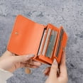 thumbnail image 6 of FAIOROI Women's Faux Leather Wallet - Foldable Compact Cute Wallet with Rose Gold Accent, Orange, Trendy Minimalist Card Holder for Everyday Use & Gifts, 6 of 6