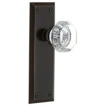Nostalgic Warehouse Nykwal_Psg_234_Nk Waldorf Lead Crystal Passage Door Knob Set - Bronze