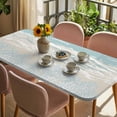 thumbnail image 3 of Blue Coastal Coral Table Cloths for 5 Foot Rectangle Tables, Summer Beach Ocean Abstract Art Patio Waterproof Elastic Fitted Tablecloths, Washable Rectangular Table Cover for Camping, 3 of 8