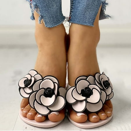 

Wirdiell Womens Fashion Casual Floral Flip Flop Outdoor Slippers Beach Shoes