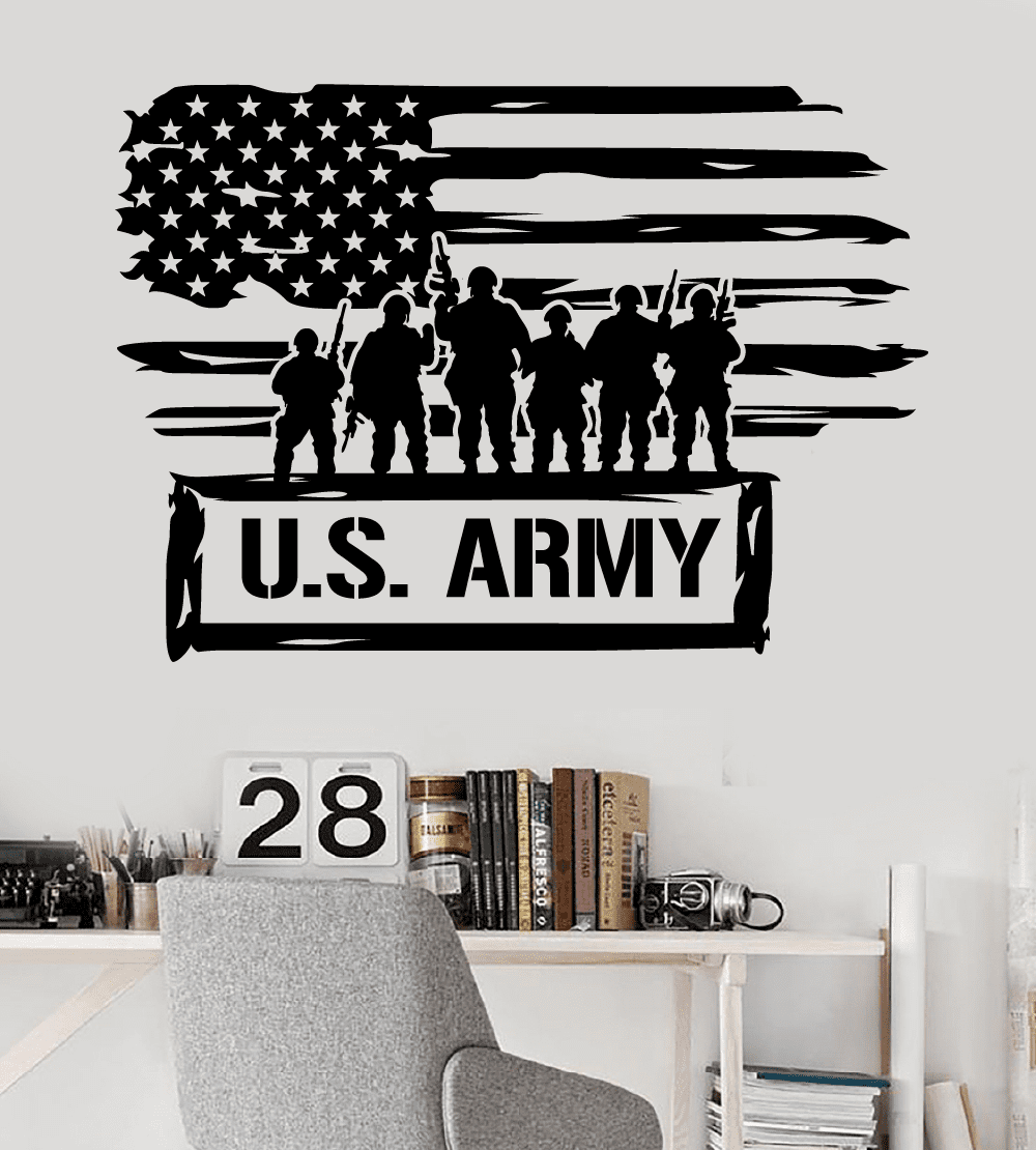 ARMY TANK WALL ART CHILDRENS ROOM BOYS ROOM ARMY THEMED STICKER DECAL 