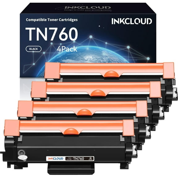 TN760 High Yield Compatible Black Toner Cartridge for Brother TN-760 730 TN730 for HL-L2350DW L2395DW L2390DW HL-L2370DW MFC-L2750DW MFC-L2710DW MFC-L2730DW DCP-L2550DW Laser Printer (4 Pack)