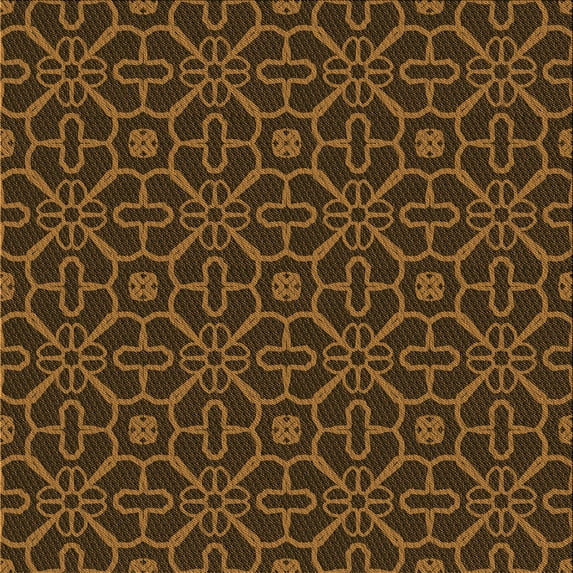 Ahgly Company Machine Washable Indoor Square Transitional Black Brown Area Rugs, 6' Square