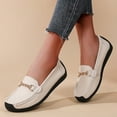 thumbnail image 2 of Xfvqtps Womens Metal Buckle Loafers Breathable Soft Sole Flat Shoes for Women Comfortable Slip on Casual Shoes Beige, 2 of 6