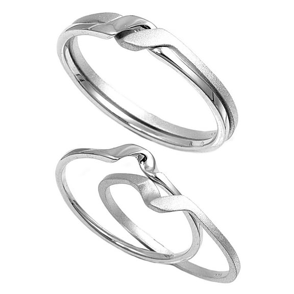 925 Sterling Silver Twin Designer Set Curved Ring Size 5