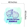 thumbnail image 4 of SEASHELLS - Blue Themed Seashells Image Decoration Mollusk & Clam Shells Design Just A Girl That Loves Seashells Lettering Art Quotes Vinyl Home Bedroom Wall Decal 40" x 40", 4 of 5