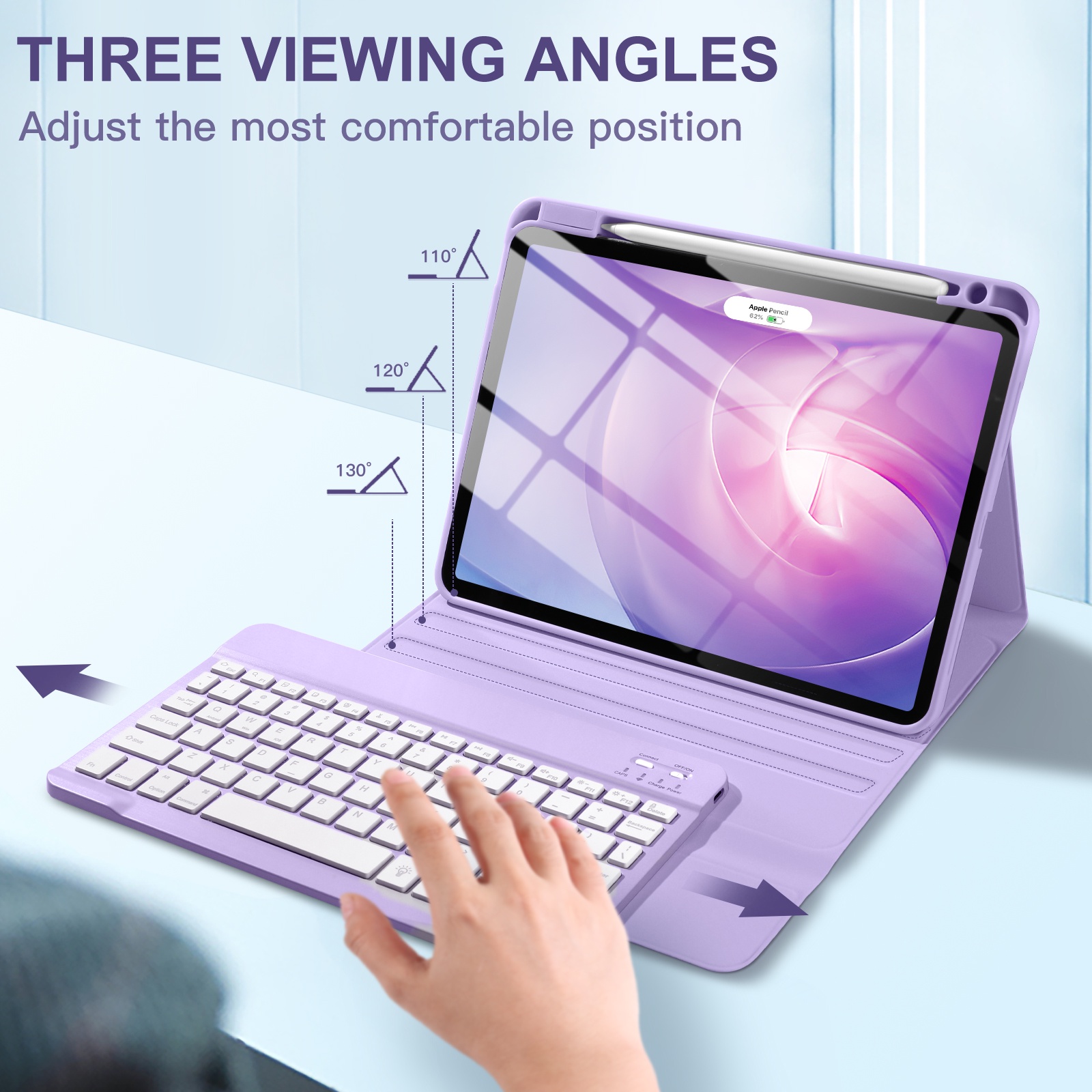 GEAK iPad Air 11 Keyboard Case, Purple photo 5