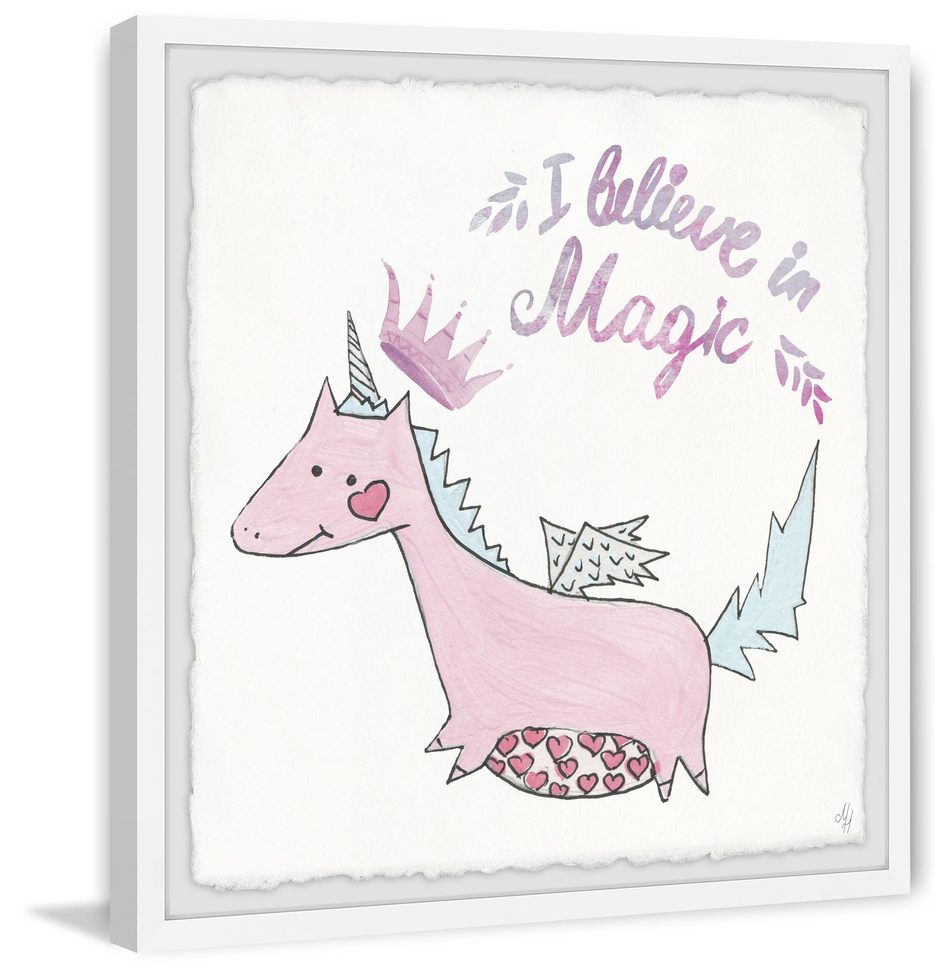 Marmont Hill Heart Tummy Unicorn Framed Wall Art