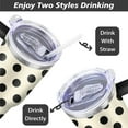 thumbnail image 5 of White & Black Dots 40 OZ Tumbler Cup with Lid and Straw for Water Iced Tea Coffee Smoothie and More, 5 of 7