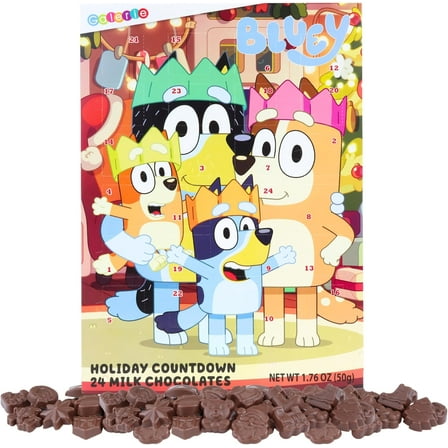 Bluey Advent Calendar, Countdown To Christmas 2023, 24 Days with Chocolate, 1.76 Ounces