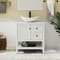 Eclife 30" Freestanding Bathroom Vanity Set with Vessel Sink, Faucet and Drain