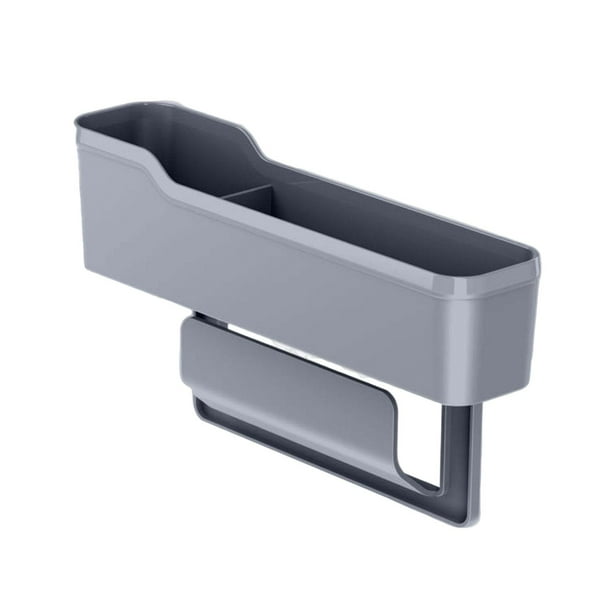 Organizador de espacio para asiento delantero de coche con portavasos, consola lateral, duradero Gris Largo