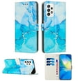 thumbnail image 1 of Mantto Fit for Samsung Galaxy A53 5G Case with Wrist Strap,Marble Pattern Design PU Leather with Credit Card Slots & Stand Magnetic Clasp Flip Wallet Phone Case,Blue, 1 of 10