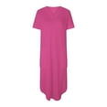 thumbnail image 6 of Ecqkame Dresses for Women Summer Comfort Fashion Solid Color Pocket Sleeveless V-Neck Dress Long Dresses for Women Hot Pink M, 6 of 7