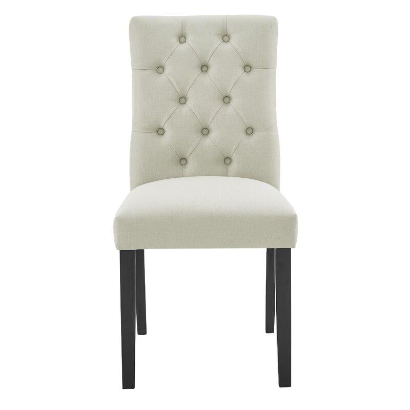 Yl Grand Vokolida Tufted Linen Upholstered Parsons Chair In Beige Walmart Com Walmart Com