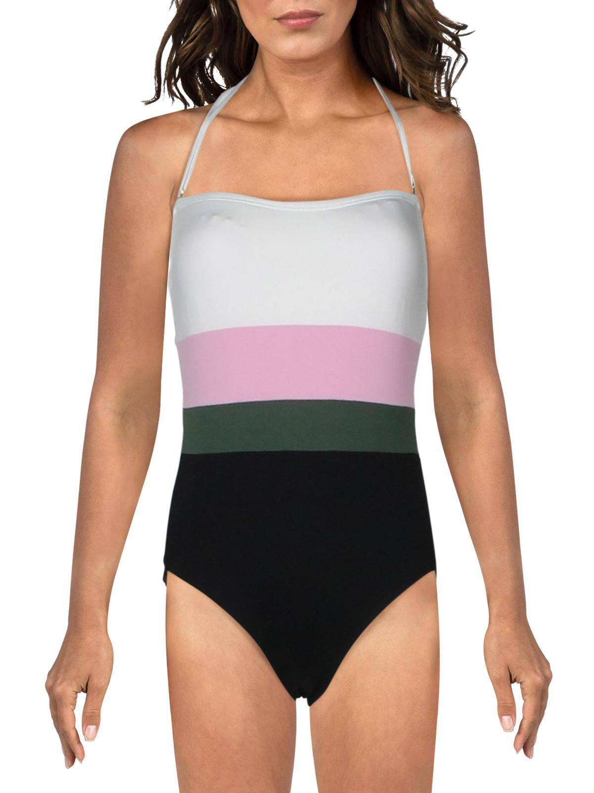 Kate Spade Womens Bandeau Colorblock One-Piece Swimsuit 