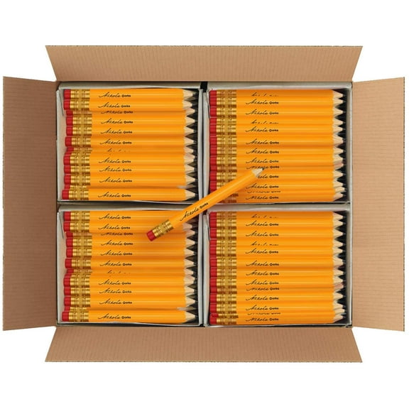 Nikola Works Classic American Standard #2 HB Pre-Sharpened Hex Shaped Pencils Bulk - 384 Count