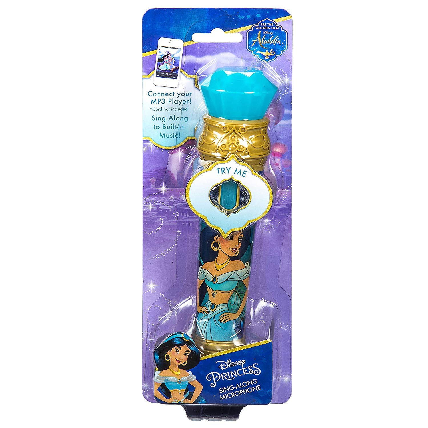 Disney Aladdin Sing Along Boombox with Real Working Microphone Built in Music and Can Connect to MP3 Player 