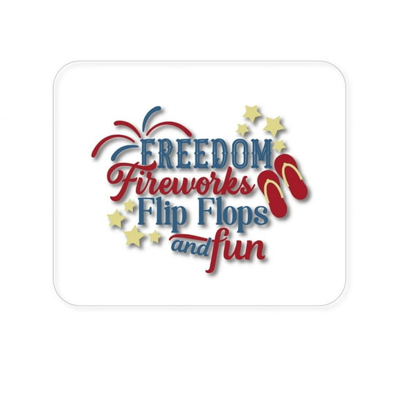 DistinctInk Mouse Pad - 1/4" Foam Rubber - Freedom Fireworks Flip Flops & Fun