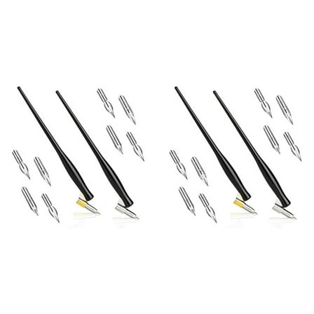 20PCS Oblique Calligraphy Dip Pen Set Comic Pen Nib Set Fluid Writer Pen, 2-in-1 Drawing Pen Holder with 16 Pieces Nibs,4 x oblique calligraphy dipping pens 16 x pen tips,Black